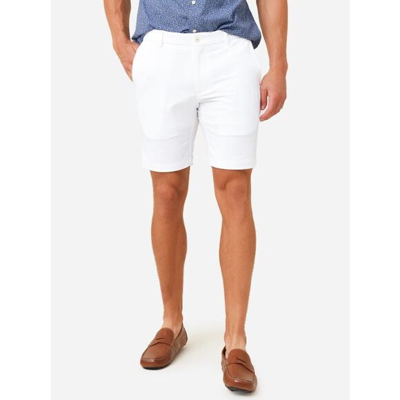 Peter Millar Performance Chino Short Mens 38 White Stretch Straight Leg Pockets - Picture 2 of 10